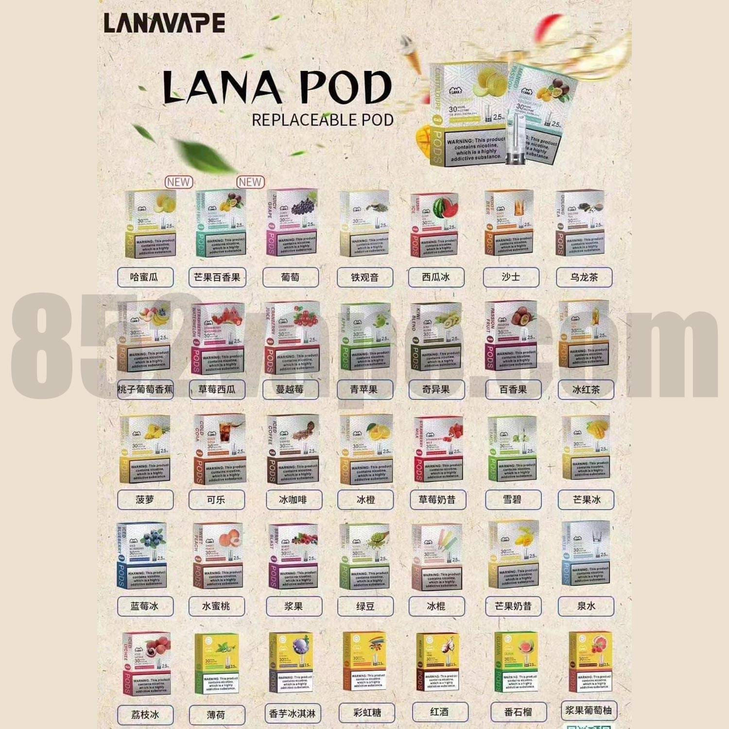 (限時優惠：買10送1/20送3/50送8)LANA POD 1代 煙彈 (RELX 1代通用) (600口) 3%